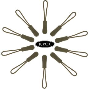 CTZD Durable Cord Zipper Pulls Pull Tab Zipper Replacement for Purses,Backpacks, Luggage, Clothing（Black Red,10 Pack)