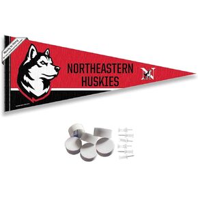 College Flags & Banners Co. Northeastern Huskies Pennant Flag and Wall Tack Mount Pads