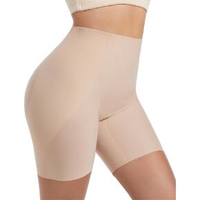 Buensam Nude Shorts Mid-Waist Body Shaper Shorts for Women Thigh Slimmer Skim Shorts for Under Dresses Butt Lifting Shapewear