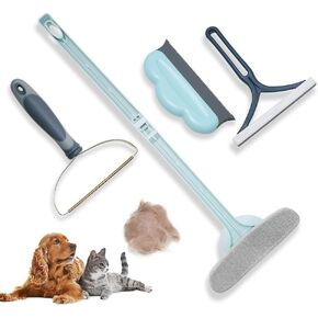 4 عبوات من مزيل شعر الحيوانات الأليفة، مزيل شعر القطط والكلاب للأريكة، منظف الوبر، مكشطة سجاد محمولة، فرشاة بكرات زغب الملابس للسجاد، سجادة السيارة، الفراش، سرير الحيوانات الأليفة، الأثاث والبساط المطور in Kuwait