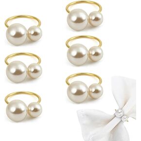 Set of 6 Stainless Steel Napkin Rings Napkin Ring Holders Modern Ring Holder Serviette Buckles Metallic Adornment for Table Settings Kitchen Dinner Party Wedding