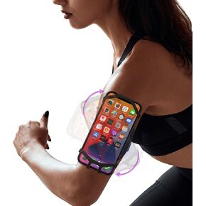 JEMACHE Running Armband for iPhone 15 Pro Max, 14 13 12 11 SE, 6S 7 8 Plus, Samsung Galaxy S23 S22 S21 Ultra, Plus, Workouts Cell Phone Arm Band Holder (Black)