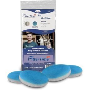 FilterTime RV FT-525 RV Air Filter 5.25" Round Air Duct AC Filter Replacement (4 filters per pack) MERV 6 Air Filter | Made in USA…
