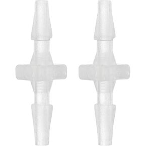 uxcell 2Pcs Plastic Hose Barb Fitting, 1/8" x 1/8" Barb Pipe Connectors Hose Fitting Adapter Splicer Mender Adapter Union for Fuel Gas Liquid Air Hose Repair