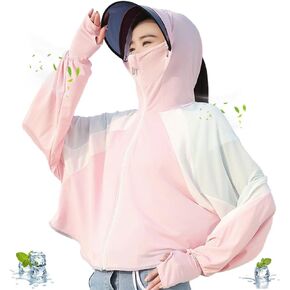 Nawvyis Women's UPF 50+ Sun Protection Hoodie Jacket Lightweight Long Sleeve Sun Shirt Hiking Outdoor Sports Cool Touch