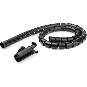 StarTech.com 2.5m (8.2ft) Cable Management Sleeve - Spiral - 1" (25mm) Diameter - W/Cable Loading Tool - Black (CMSCOILED2)