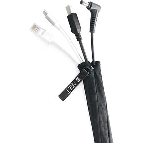 Cable Sleeve, Cable Management Sleeve, Cord Organizer, Cord Management, Floor Cord Cover, Cloth Cord Cover, Cable Keeper by NEET, Cable Raceways, Wire Tubing for TV, PC (48 inch, Black, 1 Pack) in Saudi Arabia