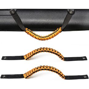 Roll Bar Grab Handles for 2021 2022 2023 2024 Ford Bronco 2 Door 4 Door Accessories Paracord Grip Handle, No Embroidery, 2 Pack Black
