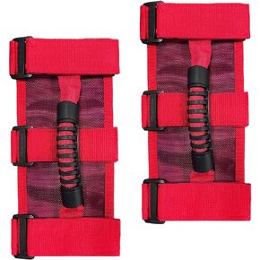 Augeny 2 PCS Roll Bar Grab Handles, Paracord Grip Handles for 1987-2021 Wrangler JL, JLU, JKU, TJ, YJ, Gladiator JT, Strong & Durable Car Accessories Fit 2" to 4" Roll Bars (Black)