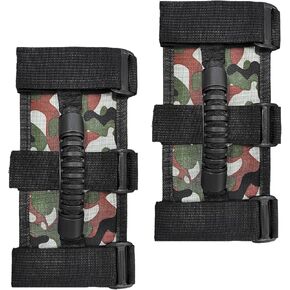 Augeny 2 PCS Roll Bar Grab Handles, Paracord Grip Handles for 1987-2021 Wrangler JL, JLU, JKU, TJ, YJ, Gladiator JT, Strong & Durable Car Accessories Fit 2" to 4" Roll Bars (Black) in Kuwait