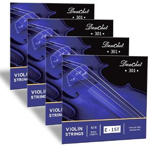 Violin Strings 4/4 A2. 4pcs Beginners Level, Ball End, Nickel Chromium Wound 301…