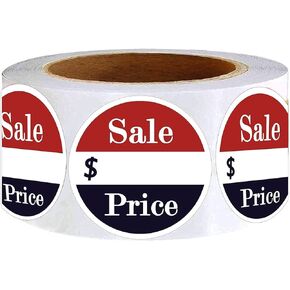 Sale Price Stickers,Price Tags for Retail Merchandise,1.5 Inch Round Percent Off Labels,500 Pcs Per Roll.
