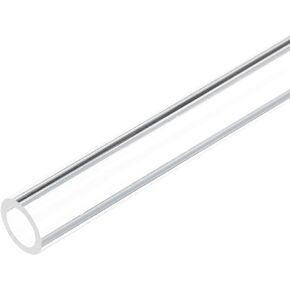 12" Clear Plastic Rigid Pipe 12mm x 15mm(1/2" x 0.6") Acrylic Tube Round Polycarbonate Tubing, [for Plumbing, Hydraulics, Pneumatics, Aquarium, DIY]