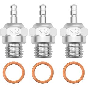 ShareGoo RC Glow Plug #3 N3 Medium Hot Spark Nitro Engine Parts 70117 for Traxxas Kyosho Redcat HPI HSP 1/8 1/10 RC Car Truck Buggy (3Pack)
