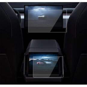 Tempered Glass Screen Protector for 2024 2023 Tesla Model S Model X (Plaid & Long Range) Navigation and Rear Display Touchscreen Accessories 9H High Clear Anti-Scratch (1 set)