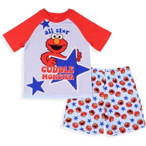 Sesame Street Toddler Boys' Elmo All Star Cuddle Monster Sleep Pajama Set Short