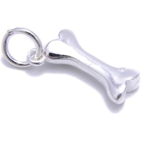 Land Long 2pcs/Bag 6x13mm Solid 925 925 Sterling Silver 3D Pet Dog Bone Charm Pendants for Jewelry Making Necklace DIY