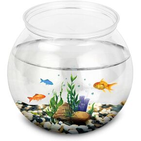 Beavorty Office Decor Plastic Fish Bowl Bowls Clear Goldfish Bowl Globe Flower Vase Terrarium Planter Holder for Kids Carnival Games Candy Party Favors Table Centerpiece and Decorations Glass Vase