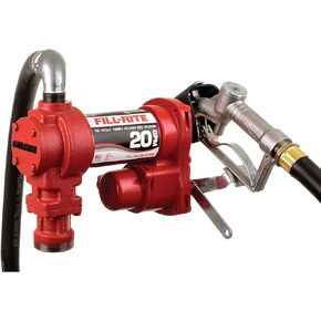 Fill-Rite FR4210H 12V 20 GPM Fuel Transfer Pump with Discharge Hose & Manual Nozzle | Gasoline, Diesel, Kerosene, Ethanol & Methanol Blends & Biodiesel