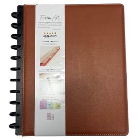 Refillable 11 Disc Discbound Notebook - Letter Size, 75 Sheets, Narrow Ruled PU Leather Vegan PU cover