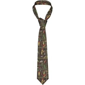 Wondermake Men's Fashion Vintage Fishing Lure Style Necktie Elegant Ties Regular For Suit Business Daily Prom Party Smooth Polyester & Slim Ties Neckties