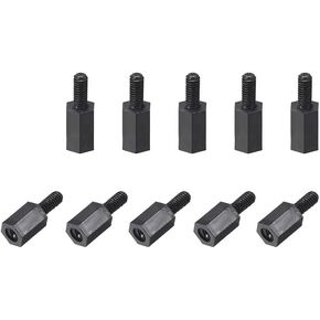 uxcell M2.5x25mm+6mm Male-Female Hex Nylon PCB Motherboard Spacer Standoff for FPV Drone Quadcopter, Computer & Circuit Board Black 50pcs