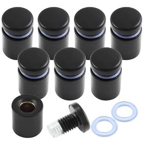Auvotuis 8Pcs 3/4 x 1 Inch Stainless Steel Standoff Screws, Sign Holders Standoff Screws Wall Mount Black Advertising Standoff Nail for Acrylic Picture Frame, Glass