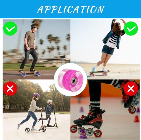 Light Up Skateboard Longboard Wheels 58mm X 45mm 82A with Bearings ABEC-7 and All-in-One T Tool (Set of 4), Cruiser Replacement Wheels for Street Skateboards in Kuwait