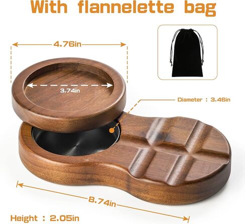Wooden Cigar Ashtrays Handmade Horseshoe Design Cigar Accessories with 1 Cigar Slot Portable Travel Cigar Gifts for Men Indoor Outdoor Patio Home Office Use (Brown) in Kuwait
