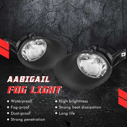 A ABIGAIL Driving Fog Lights Lamps Replacement for 2002-2008 Dodge Ram 1500/2500/3500 Pickup Truck 9006 12V 55W Halogen Bulbs & Wiring harness Kit & Black Bezel in Saudi Arabia