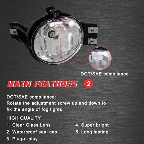 A ABIGAIL Driving Fog Lights Lamps Replacement for 2002-2008 Dodge Ram 1500/2500/3500 Pickup Truck 9006 12V 55W Halogen Bulbs & Wiring harness Kit & Black Bezel in Saudi Arabia