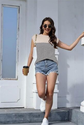 كاب كم متماسكة سترة بلايز سترة دون أكمام ملابس الصيف 2024 ملابس المتضخم تانك القمم العصرية تي شيرت in Kuwait