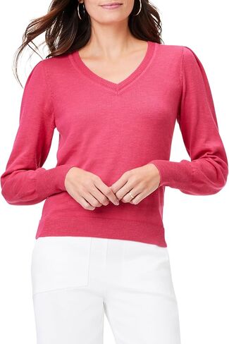 NIC+ZOE Women's Slub V-Neck Sweater in Saudi Arabia