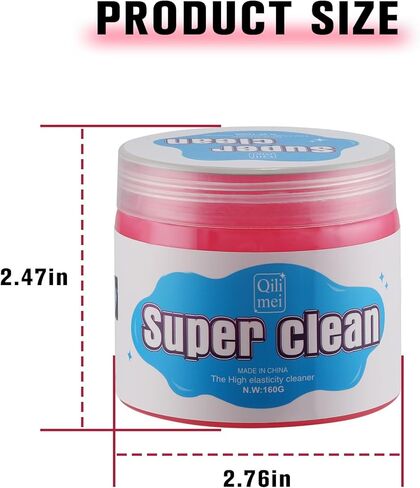 جل تنظيف السيارة العالمي من ألبموسن، جل تنظيف لتفاصيل السيارة، منظف شقوق غبار السيارات، فتحة تهوية داخلية لإزالة التفاصيل، تنظيف المعجون للوحة المفاتيح وأجهزة الكمبيوتر المحمولة (وردي) in Kuwait