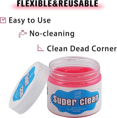 جل تنظيف السيارة العالمي من ألبموسن، جل تنظيف لتفاصيل السيارة، منظف شقوق غبار السيارات، فتحة تهوية داخلية لإزالة التفاصيل، تنظيف المعجون للوحة المفاتيح وأجهزة الكمبيوتر المحمولة (وردي) in Kuwait