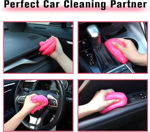 جل تنظيف السيارة العالمي من ألبموسن، جل تنظيف لتفاصيل السيارة، منظف شقوق غبار السيارات، فتحة تهوية داخلية لإزالة التفاصيل، تنظيف المعجون للوحة المفاتيح وأجهزة الكمبيوتر المحمولة (وردي) in Kuwait