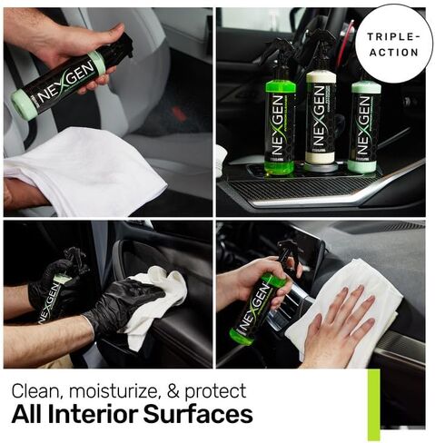 Nexgen الداخلية الثلاثي | مجموعة العناية بالسيارات - منظف داخلي، مكيف داخلي، سيراميك داخلي و3 مناشف بيضاء من الألياف الدقيقة للسيارات | مجموعة التنظيف والحماية النهائية in Kuwait
