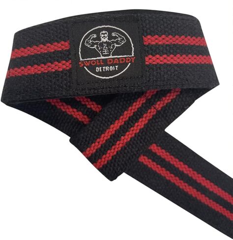 أحزمة المعصم Swoll Daddy Lifting لتدريبات القوة، والرفع الميت، ورفع الأثقال، وكمال الأجسام، ورفع الأثقال، وتمارين كروس فيت - نيوبرين مبطن - أحزمة قطنية مقاس 60.96 سم in Kuwait