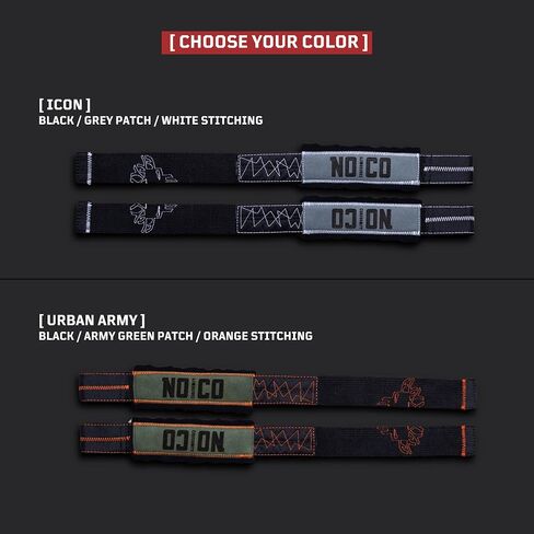 NoCo Lifting Straps - Ballistic Nylon Reinforced Loop - Raw-Edged Neoprene Aesthetic - Synthetic Suede Comfort - Lifting Straps for Weightlifting, Bodybuilding, Powerlifting, Strength Training, Deadlifts in Saudi Arabia