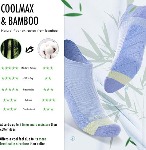 بريسيرا Coolmax الخيزران النساء جوارب الجري ضغط 3 أزواج منخفضة قطع الكاحل رياضي التحكم في الرائحة مكافحة نفطة خففت in Saudi Arabia