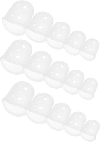 15 قطعة من كوزموس، واقيات أصابع الجيتار من السيليكون للجيتار الكهربائي القيثارة، 5 أحجام، لون شفاف in Kuwait