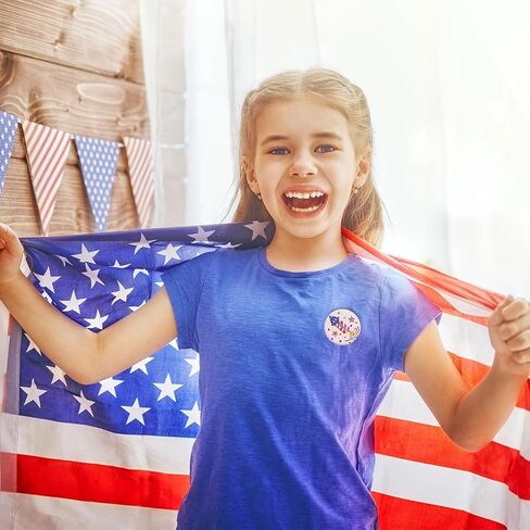 32 Pcs Patriotic USA Buttons,4th of July Party Favors USA Stars and Stripes Lapel Buttons Novelty American Flag Buttons Campaign Buttons Red White and Blue for Men Women Adult Kids Decorations in Saudi Arabia