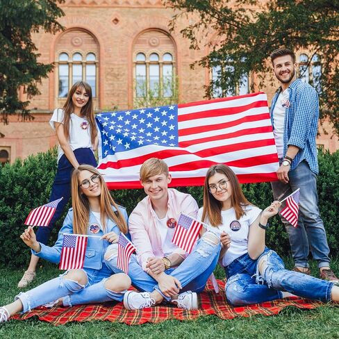32 Pcs Patriotic USA Buttons,4th of July Party Favors USA Stars and Stripes Lapel Buttons Novelty American Flag Buttons Campaign Buttons Red White and Blue for Men Women Adult Kids Decorations in Saudi Arabia