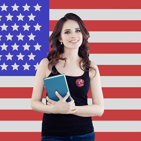 32 Pcs Patriotic USA Buttons,4th of July Party Favors USA Stars and Stripes Lapel Buttons Novelty American Flag Buttons Campaign Buttons Red White and Blue for Men Women Adult Kids Decorations in Saudi Arabia