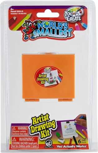 World's Smallest You Create Artist Drawing Kit. Miniature Creative Art Craft Set. Includes: 6 Color Pencils, Sharpener, Eraser, Pad, and Drawing Board/Easel. in Saudi Arabia