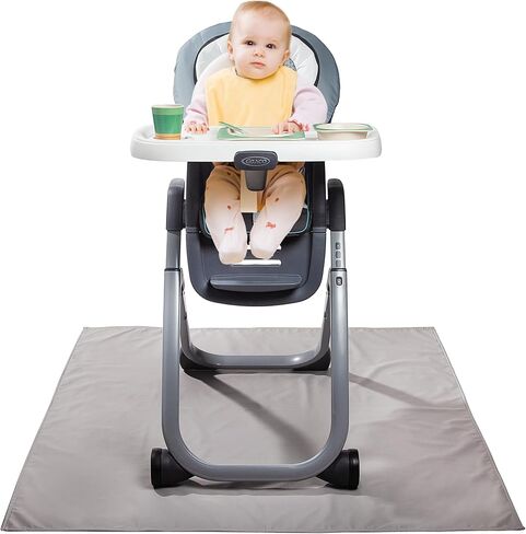 Graco Under High Chair Mat, 50", Clear, Pack of 1 | Waterproof & Washable, Plastic, Food/Spill Catcher, Eating, Painting & Art Floor Cover in Saudi Arabia