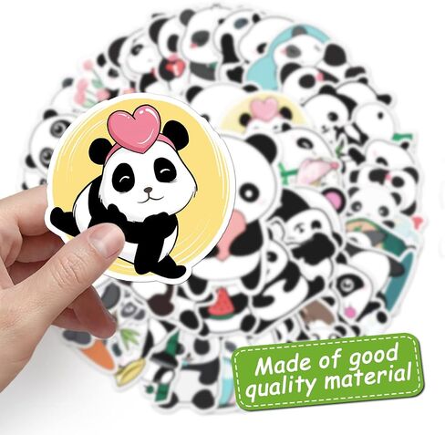 50 Pack Panda Cupcake Topper Panda Birthday Cake Decoration Cute Panda Themed Stickers (2 in 1) Baby Shower Kids Birthday Wedding Party Supplies in Saudi Arabia