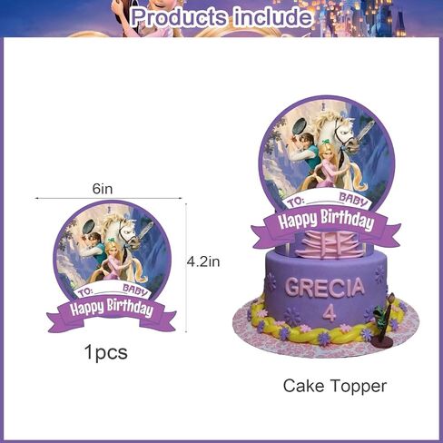 37Pcs Princess Tangled Party Cake&Cupcake Toppers for Birthday Party Supplies,Boys' Theme Birthday Party Decoration in Saudi Arabia