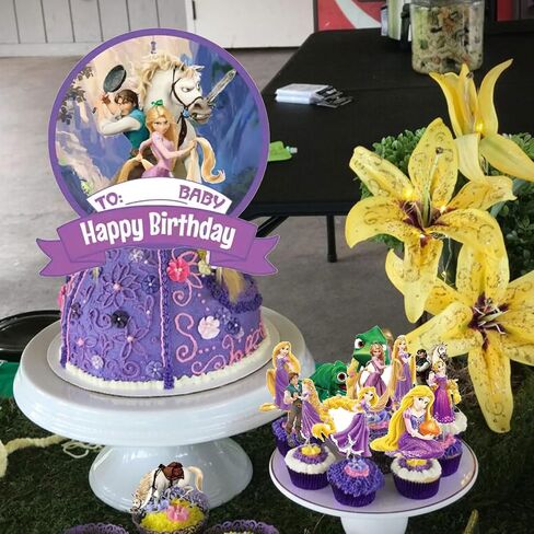 37Pcs Princess Tangled Party Cake&Cupcake Toppers for Birthday Party Supplies,Boys' Theme Birthday Party Decoration in Saudi Arabia