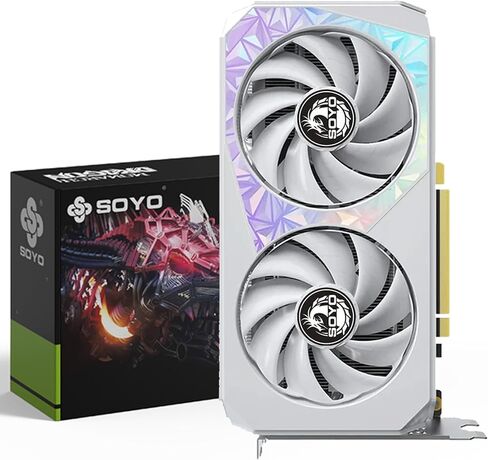 بطاقة رسومات SOYO NVIDIA Geforce RTX3060، بطاقة فيديو 12 جيجابايت GDDR6 192 بت لألعاب الكمبيوتر مع 1 * HDMI و3 * منفذ عرض PCI Express x 16 4.0 بطاقة رسومات للألعاب ذات مراوح مزدوجة in Kuwait